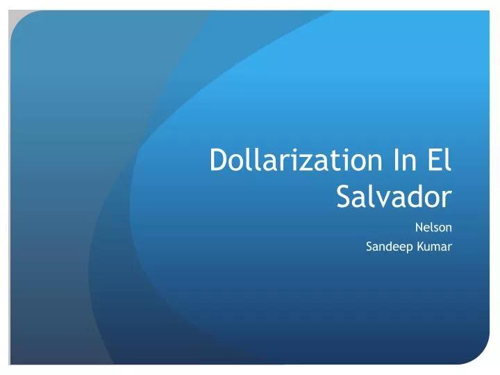 dollarization in el salvador
