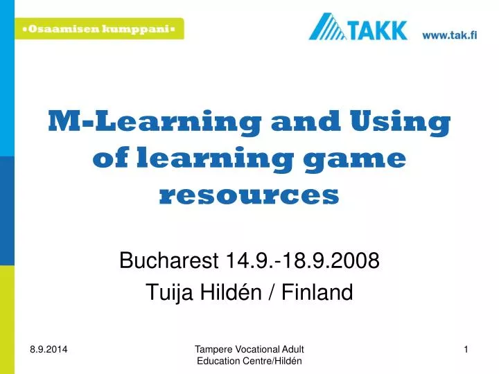 m learning and using of learning game resources
