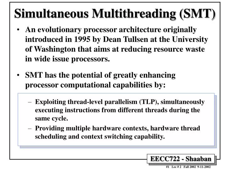 simultaneous multithreading smt