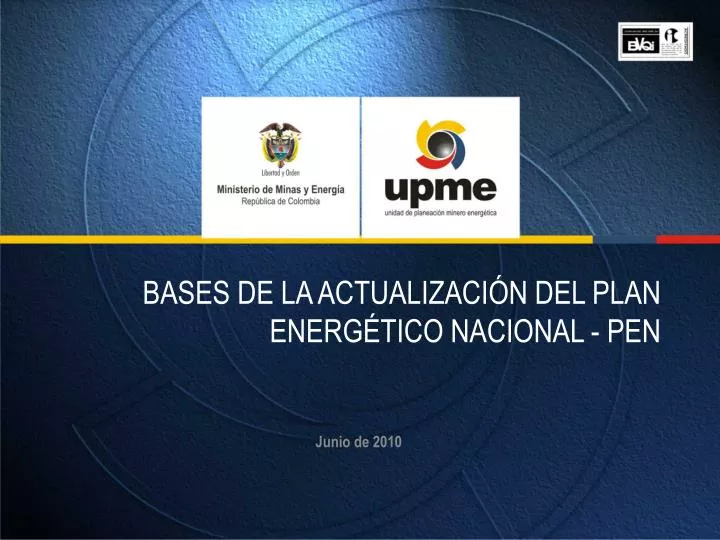 bases de la actualizaci n del plan energ tico nacional pen