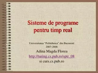 sisteme de programe pentru timp real