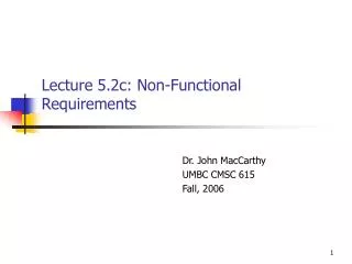 Lecture 5.2c: Non-Functional Requirements
