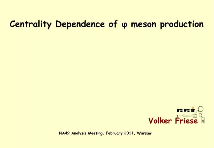 centrality dependence of meson production