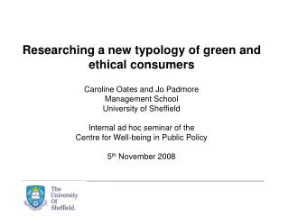 Researching a new typology of green and ethical consumers