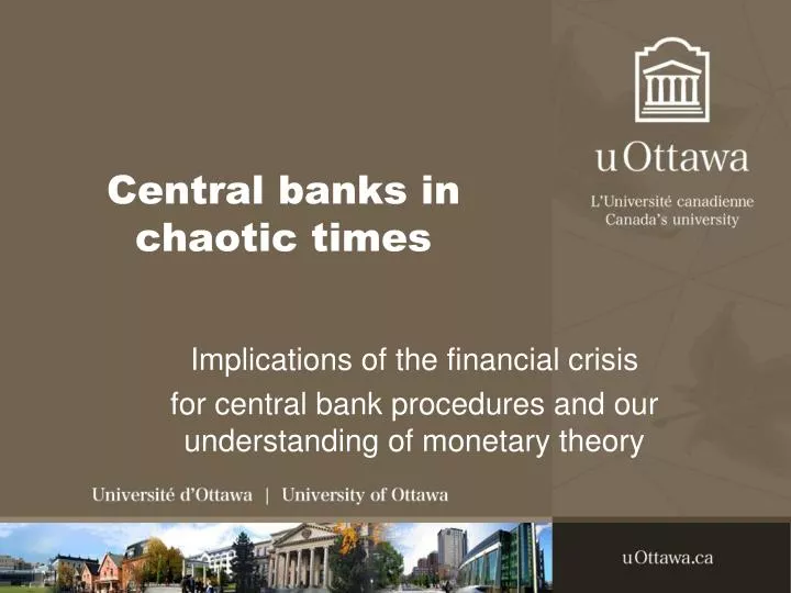 central banks in chaotic times