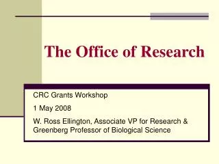 The Office of Research