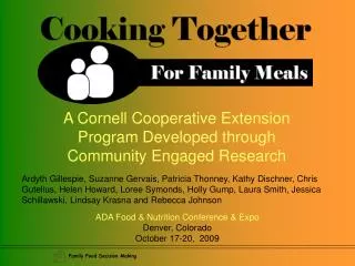 A Cornell Cooperative Extension Program Developed through Community Engaged Research