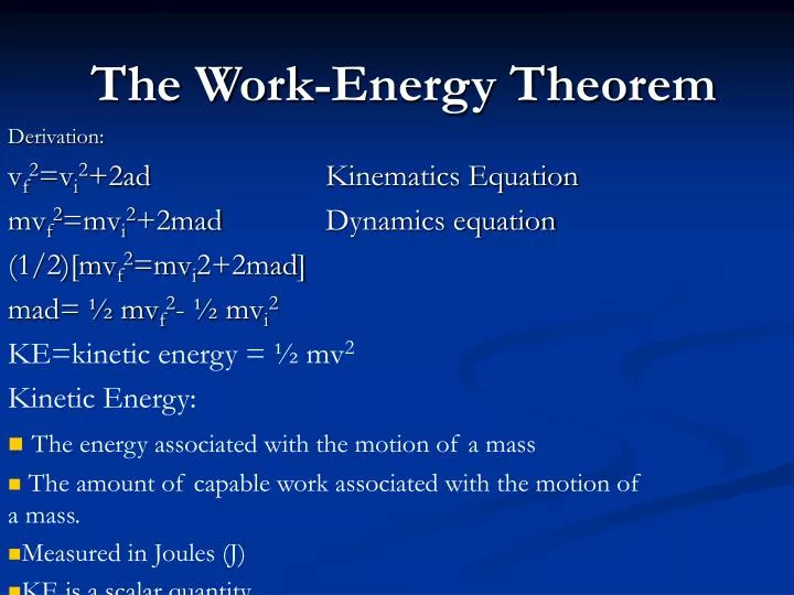 the work energy theorem