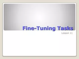 Fine-Tuning Tasks