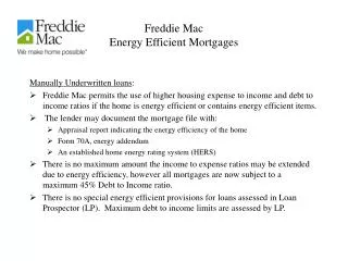 Freddie Mac Energy Efficient Mortgages