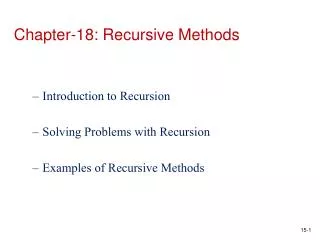 Chapter-18: Recursive Methods