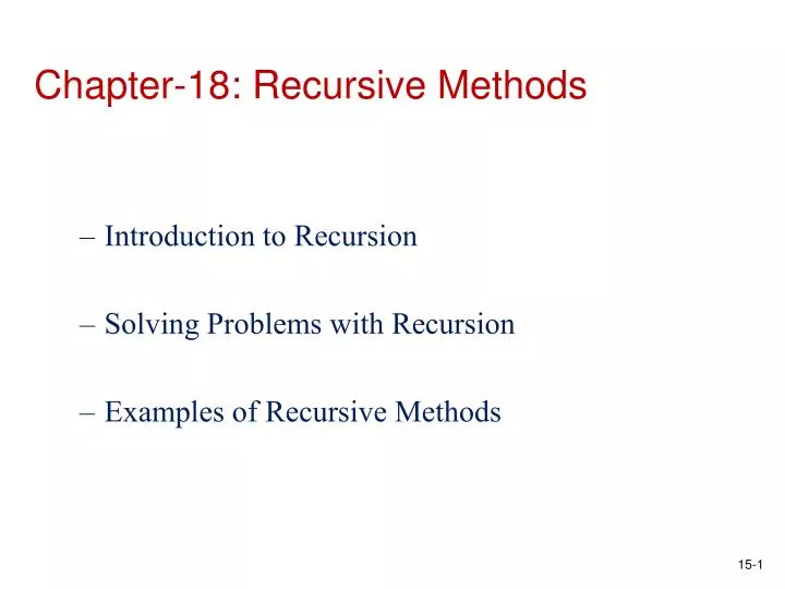chapter 18 recursive methods
