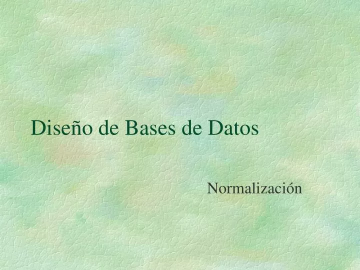 dise o de bases de datos