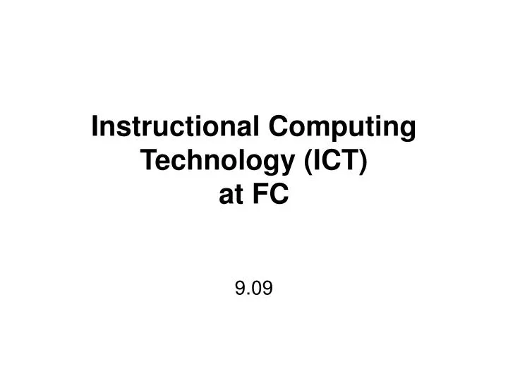 instructional computing technology ict at fc