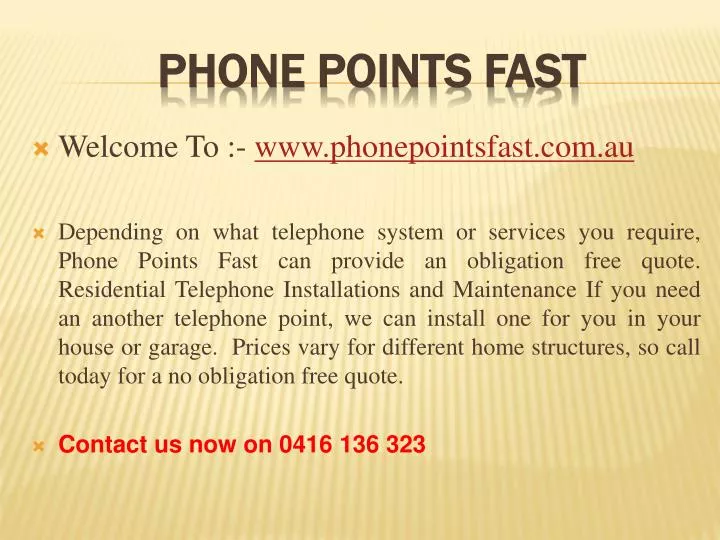 phone points fast