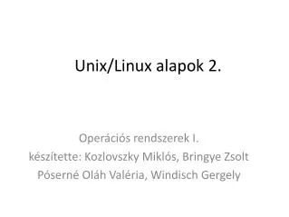 Unix/Linux alapok 2.