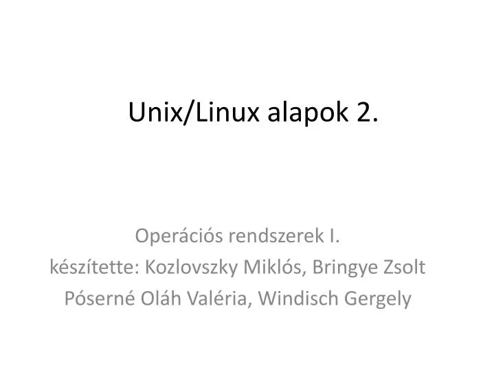 unix linux alapok 2