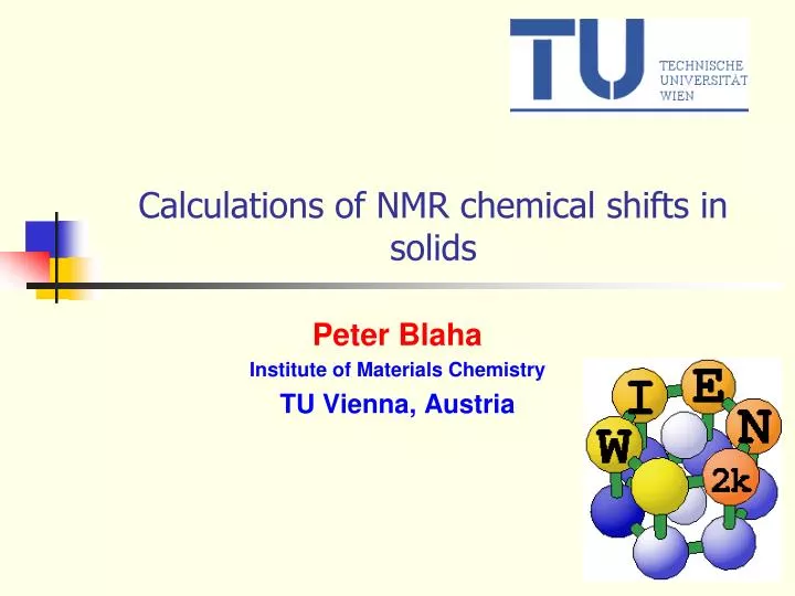 calculations of nmr chemical shifts in solids