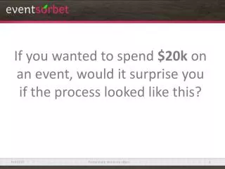 If you wanted to spend $20k on an event, would it surprise you if the process looked like this?