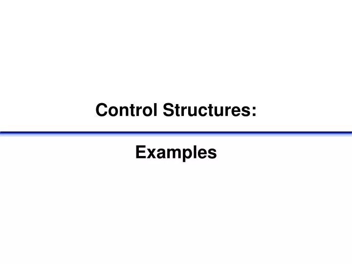 control structures examples