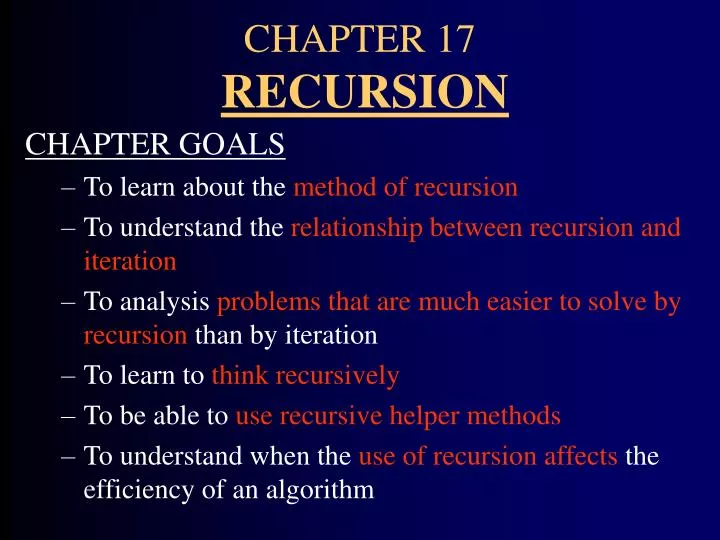 chapter 17 recursion