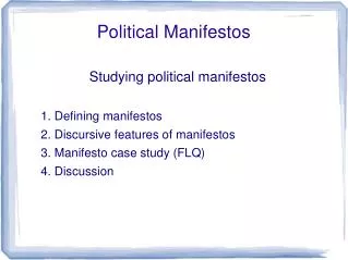 Political Manifestos