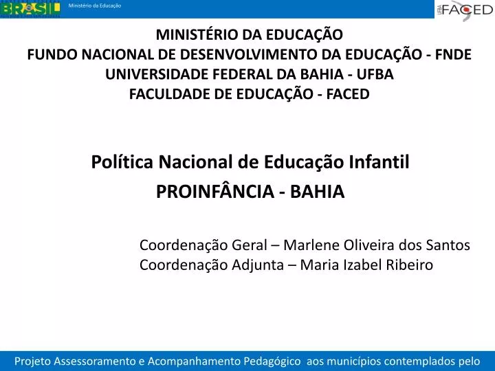 pol tica nacional de educa o infantil proinf ncia bahia