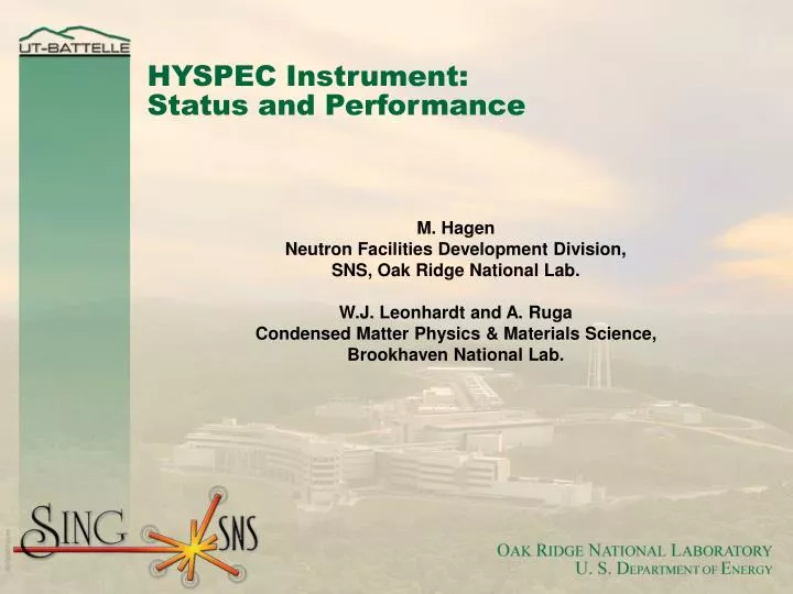 hyspec instrument status and performance