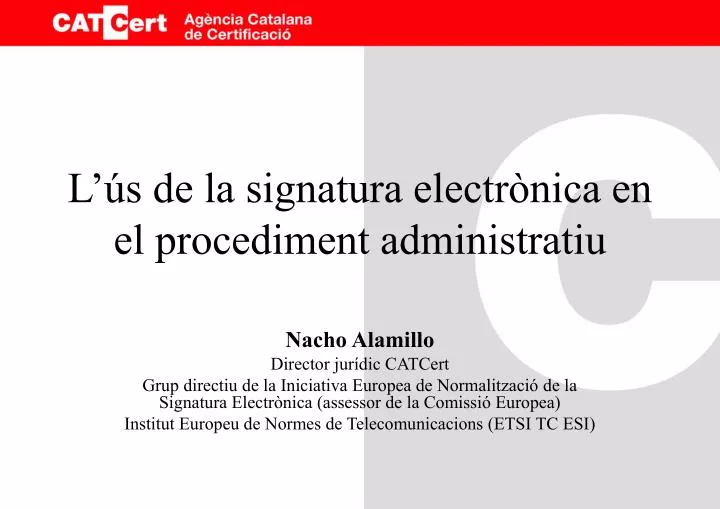 l s de la signatura electr nica en el procediment administratiu