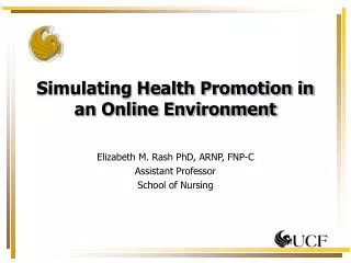 Simulating Health Promotion in an Online Environment