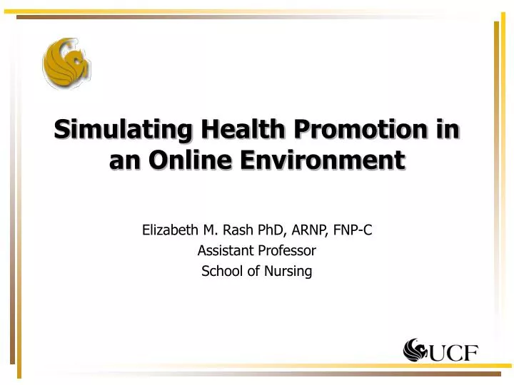 simulating health promotion in an online environment