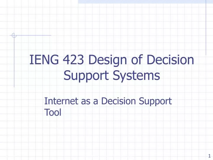 ieng 423 design of decision support systems