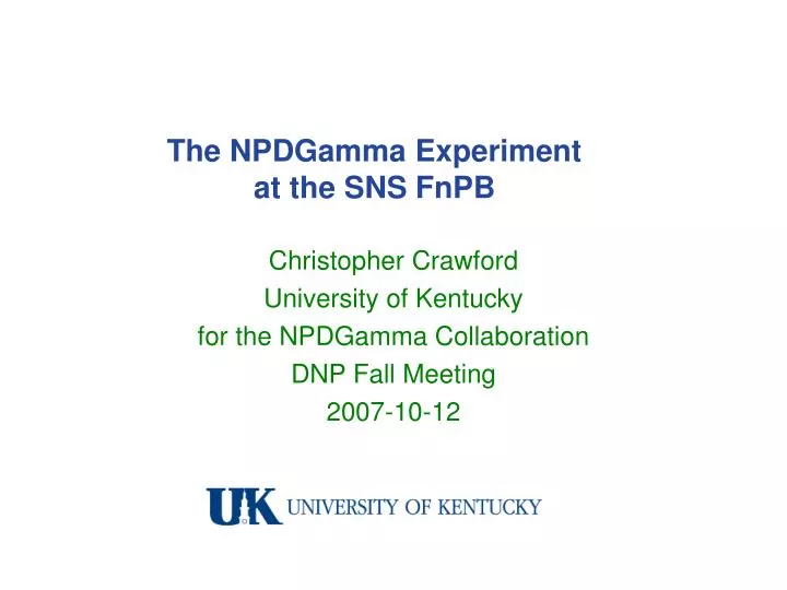 the npdgamma experiment at the sns fnpb