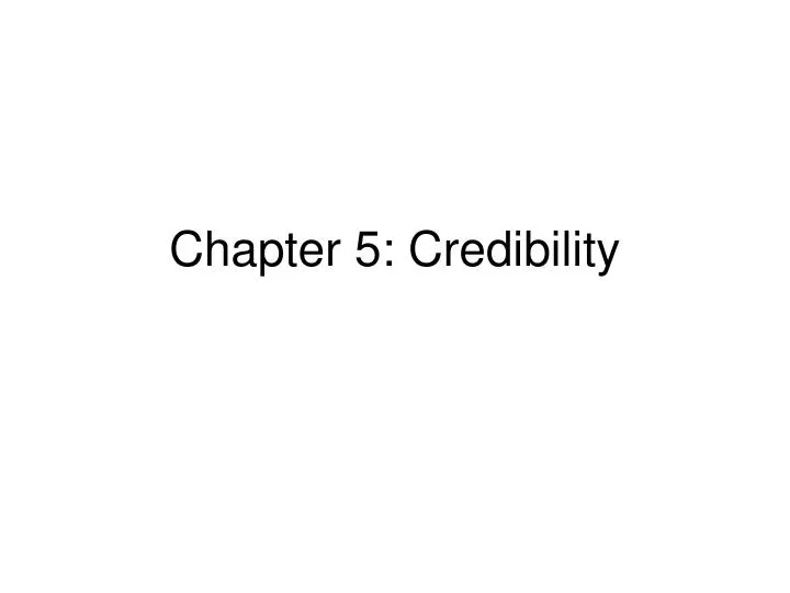 chapter 5 credibility
