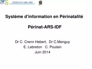 syst me d information en p rinatalit p rinat ars idf
