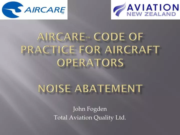 aircare code of practice for aircraft operators noise abatement