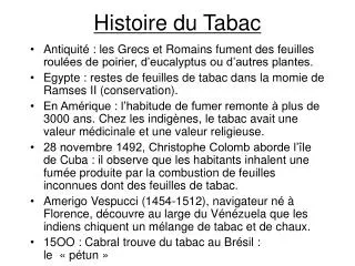 histoire du tabac