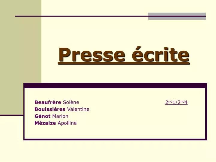 presse crite