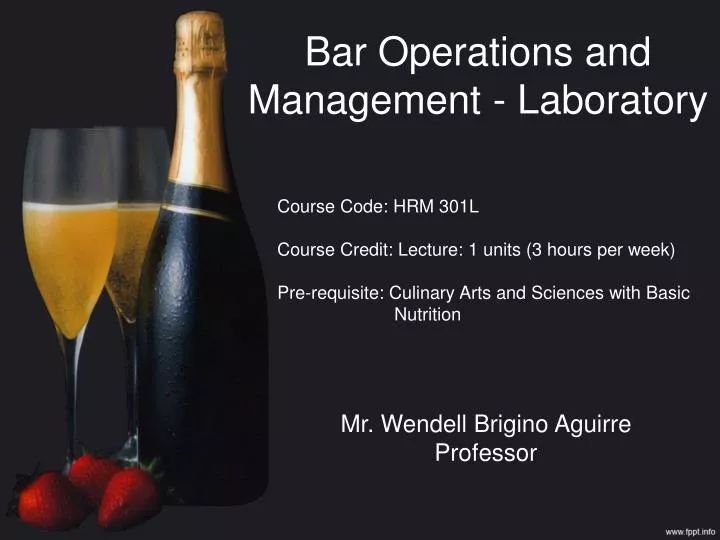 bar operations and management laboratory