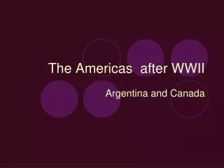 The Americas after WWII