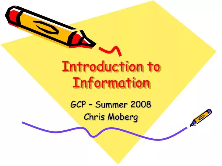 introduction to information