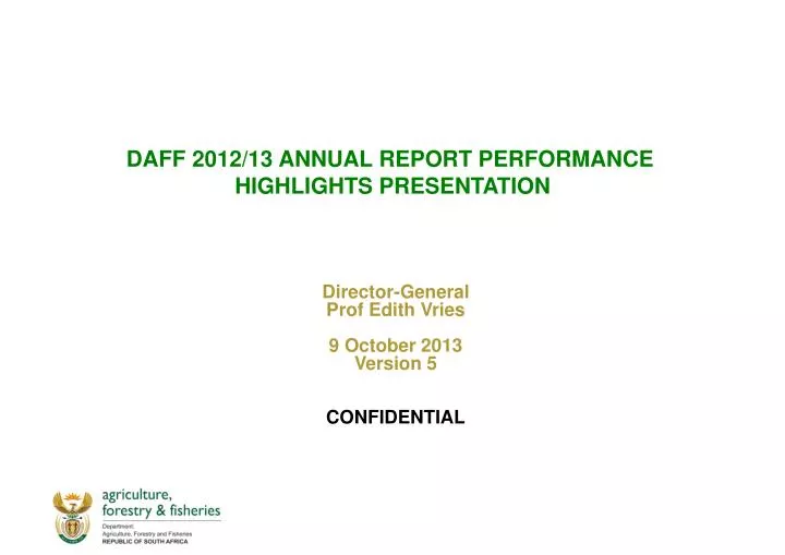 daff 2012 13 annual report performance highlights presentation