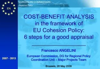 Francesco ANGELINI European Commission, DG for Regional Policy