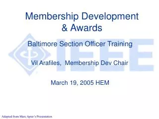 Membership Development &amp; Awards