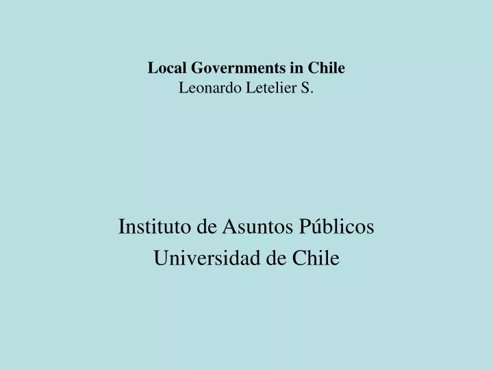 local governments in chile leonardo letelier s