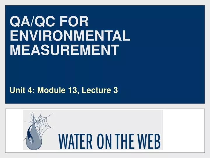 qa qc for environmental measurement