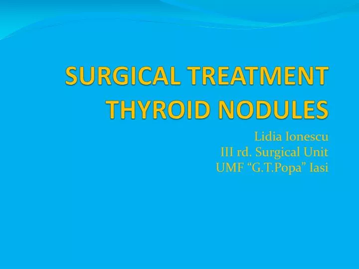 surgical treatment thyroid nodules