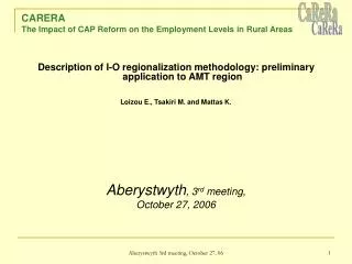 CARERA The Impact of CAP Reform on the Employment Levels in Rural Areas
