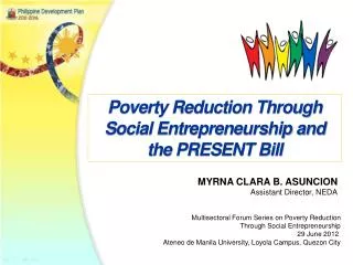 Poverty Reduction Through Social Entrepreneurship and the PRESENT Bill