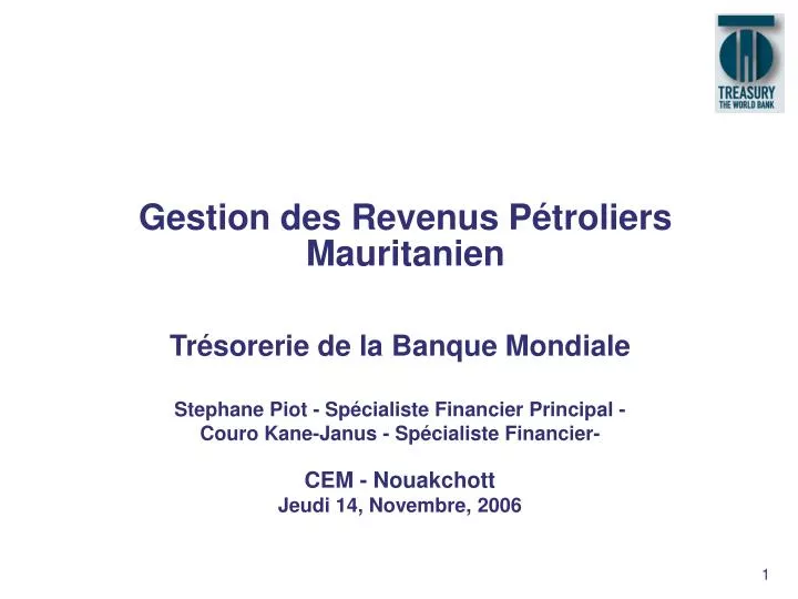 gestion des revenus p troliers mauritanien